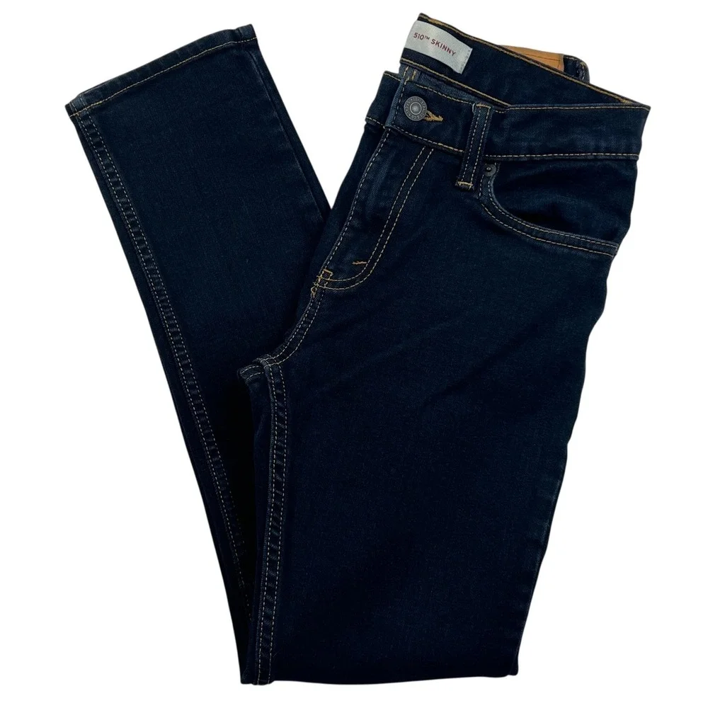 Levi Strauss & Co 510‎ Skinny Dark Wash Denim Jeans Boy's Size 14 Reg W27 L27